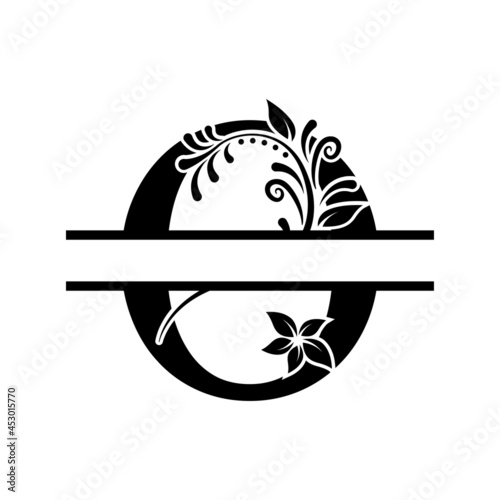 Initial O Decorative Monogram Split Letter Vector