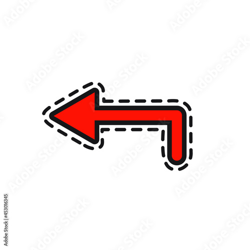 Vintage dotted arrow doodle vector