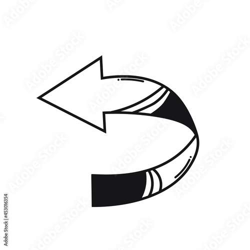 doodle black and white Arrow vector