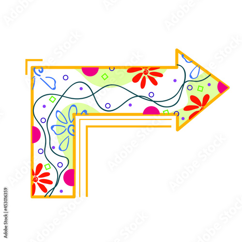 floral arrow doodle vector