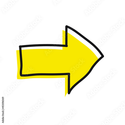 yello doodle Arrow vector