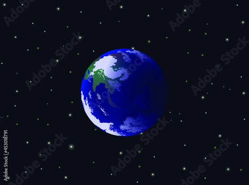 blue earth in space vector © webstocker