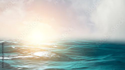 Underwater blue ocean wide panorama background