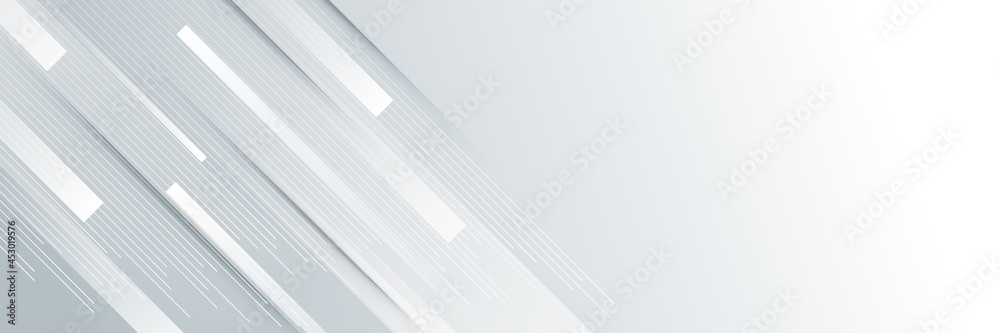 Obraz premium Abstract white square shape with futuristic concept banner background 