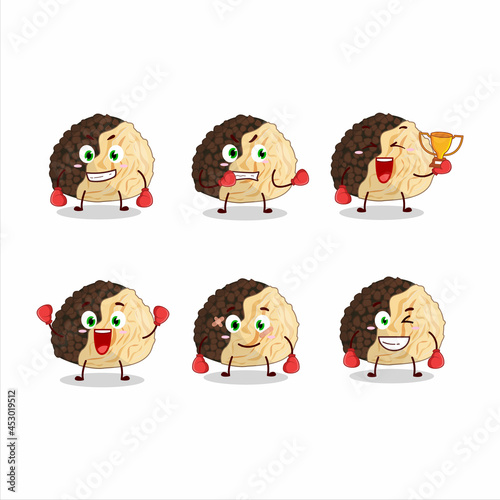 A sporty truffle boxing athlete cartoon mascot design
