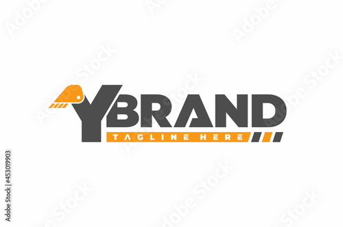 typography letter Y excavator logo