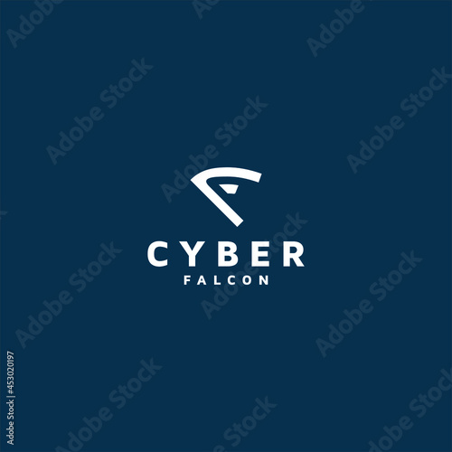 Cyber logos security eagle falcon shield circle american flag technology icon symbol phoenix application hawk vector design background digital padlock lock guardian guard star moon bird safe army