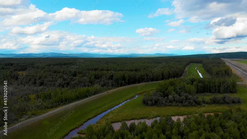 4K Drone Video of Tanana River Levee and Chena River near Fort Wainwright, Alaska 4K Drone Video of Tanana River Levee and Chena River near Fort Wainwright, Alaska