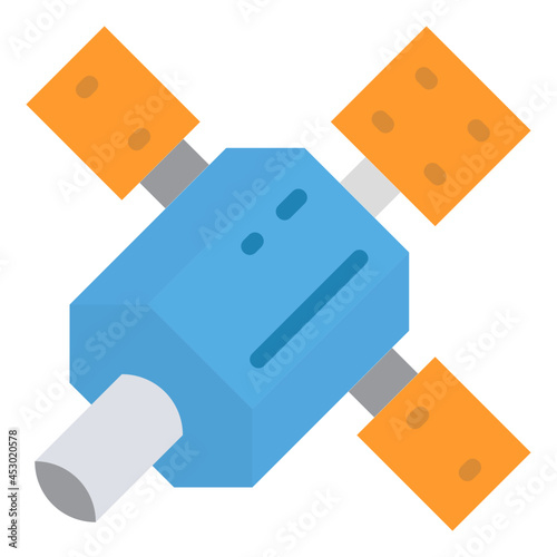 observation satellite flat icon