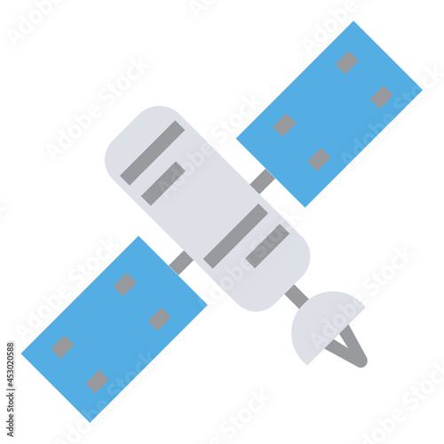 observation satellite flat icon