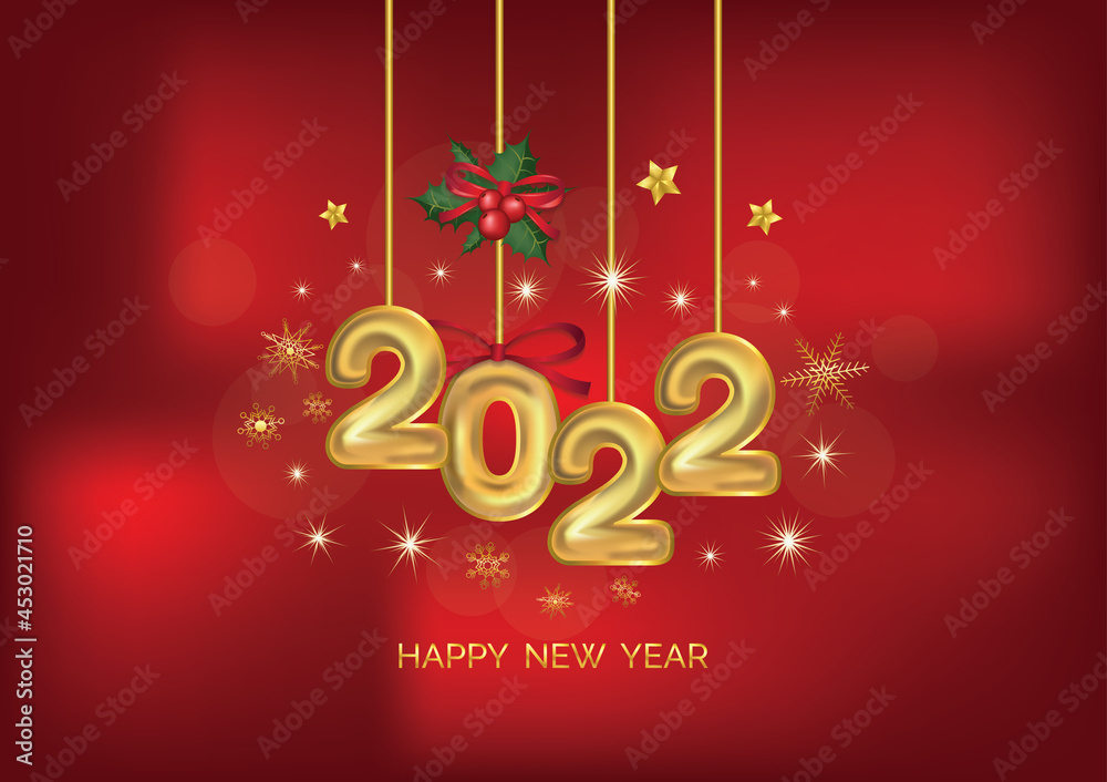 happy new year 2022 art vector background 