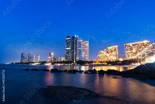Pattaya City and Sea in Twilight  Thailand