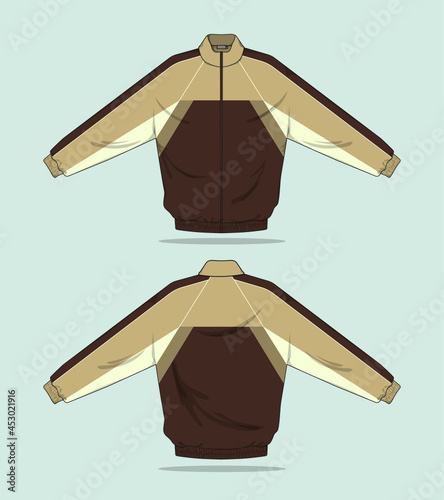 retro vintage windbreaker jacket template