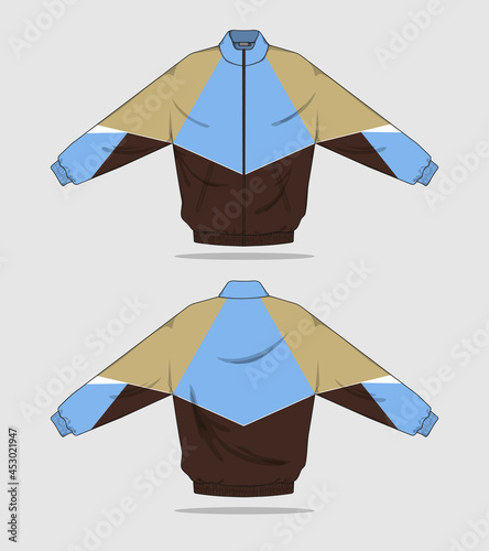 retro vintage windbreaker jacket template