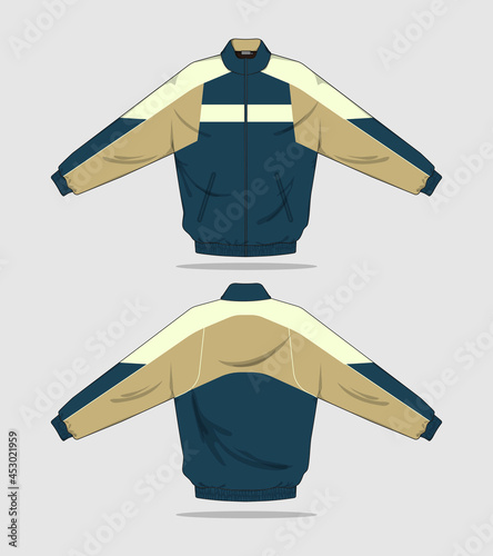 retro vintage windbreaker jacket template