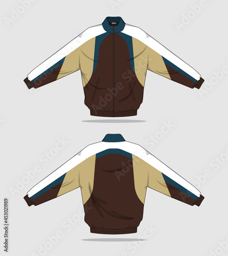 retro vintage windbreaker jacket template