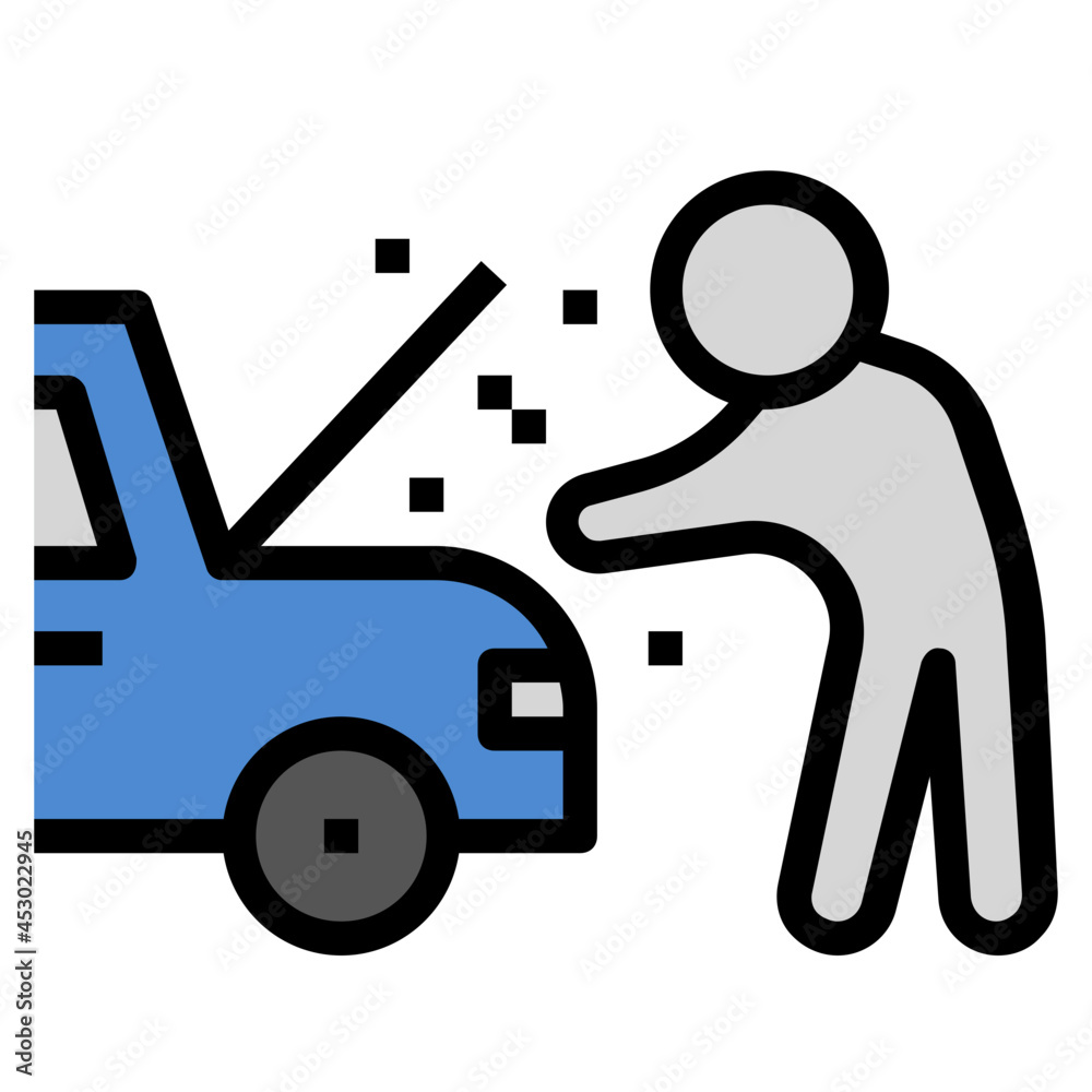 broken car line icon broken car line icon