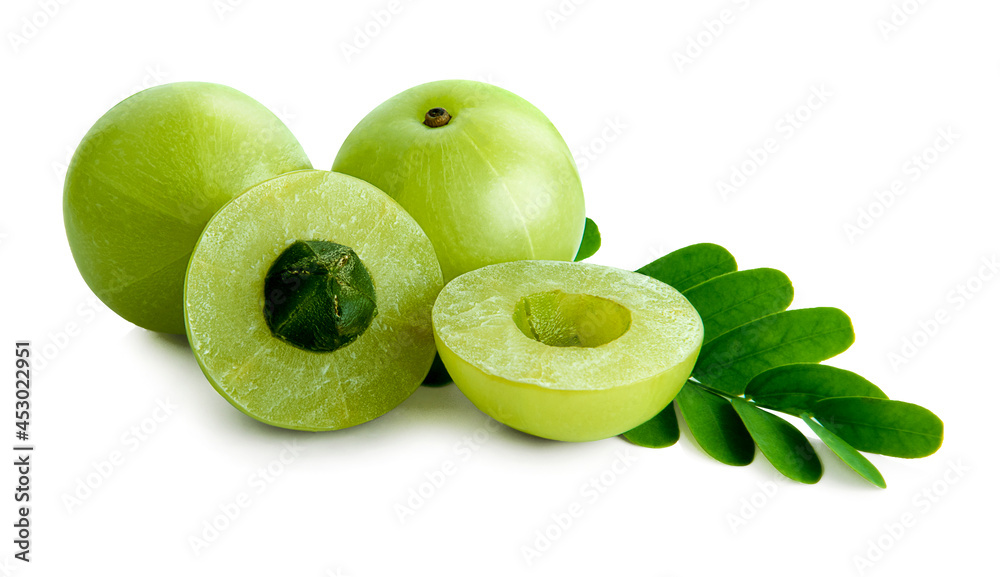 Indian gooseberry isolated on white background