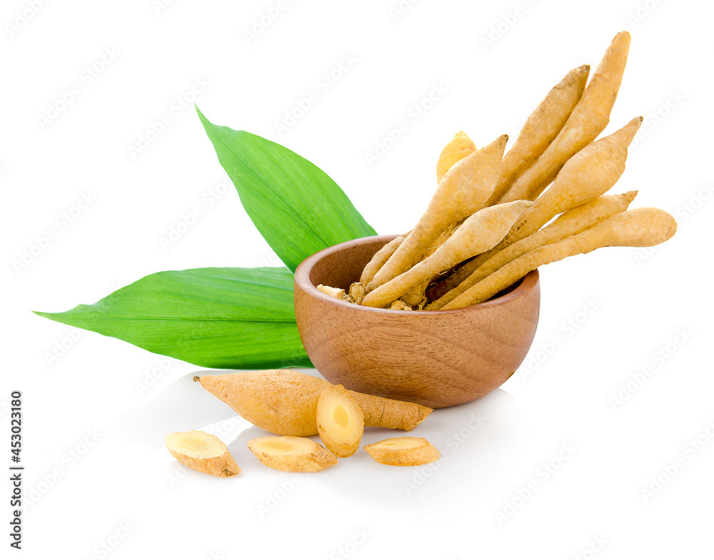 Fingerroot, Kaempfer, Boesenbergia on white background