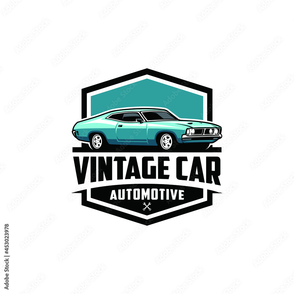 Obraz premium american muscle car isolated logo wih emblem style