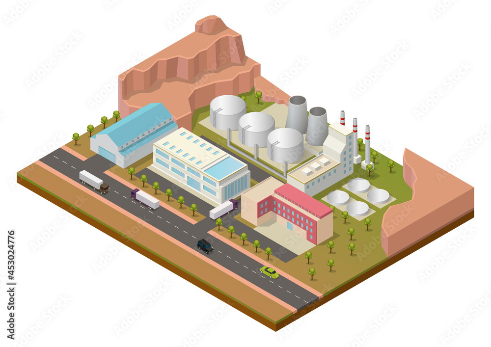 isometric industrial area