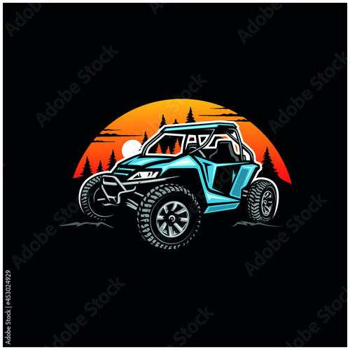 off road adventure atv utv buggy isolated vector