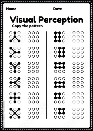 Visual perceptual skills activity of alphabet letters worksheet for preschool and kindergarten kids that helps develop eyes and brain activities.