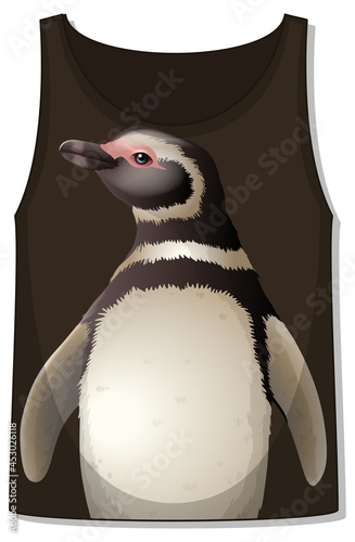 Front of tank top sleeveless with penguin pattern
