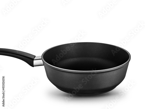 Non stick frying pan isolated on white