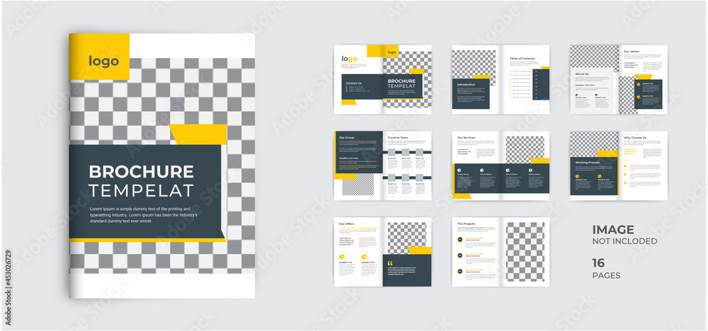 Corporate multipage business brochure template design minimal company profile, layout design modern multipage company profile template.
