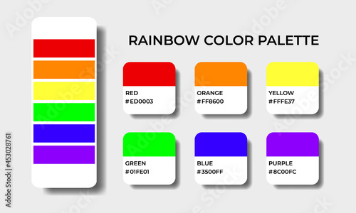 rainbow color palettes pantone swatch