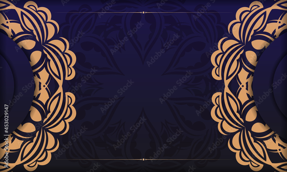 Print-ready invitation design with luxurious ornaments. Purple banner template with greek luxury ornaments and place for your text.