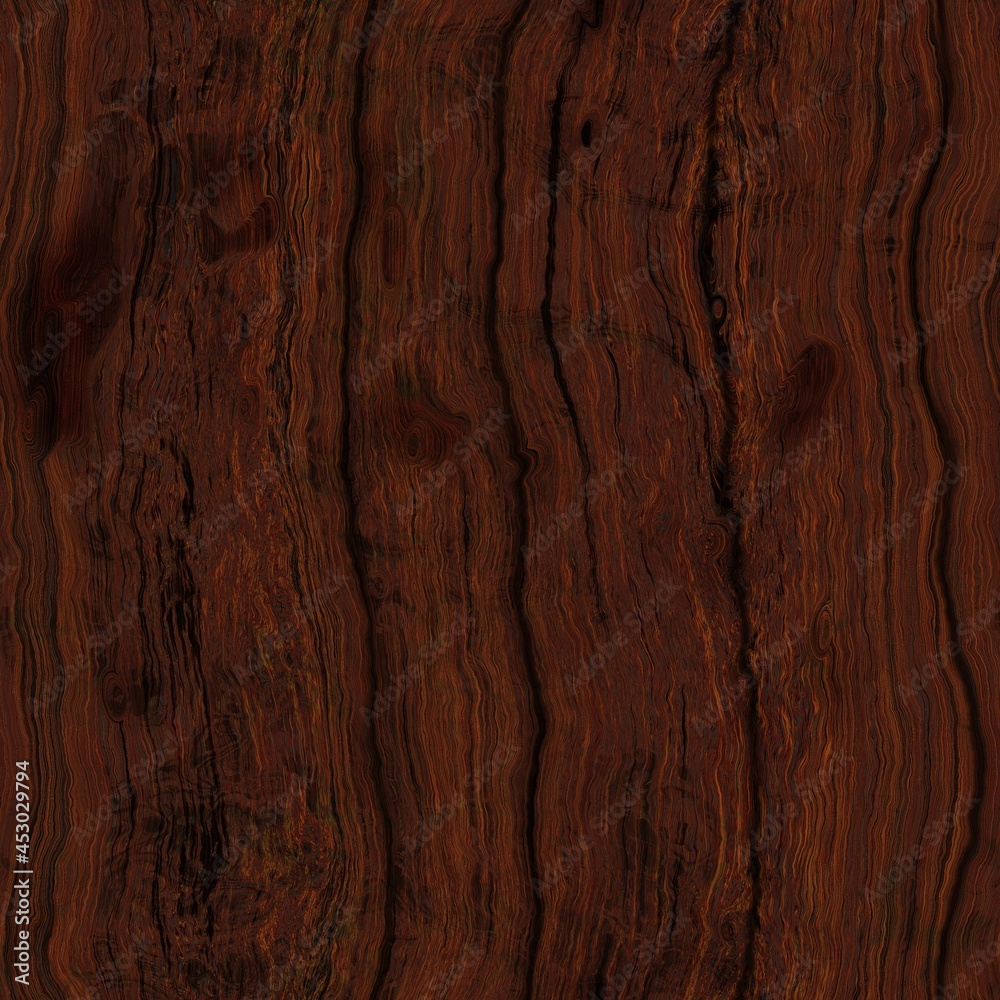 Fototapeta premium Seamless dark reddish brown wood grain texture background