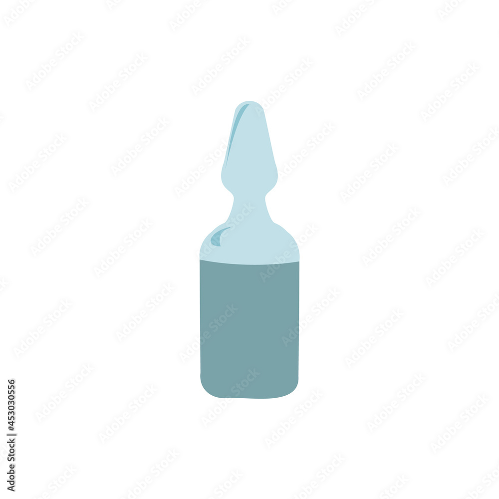A vector illustration of a medical glass ampoule isolated on transparent background. Designed in light blue and blue colors. A vector illustration of a medical glass ampoule isolated on transparent background. Designed in light blue and blue colors.
