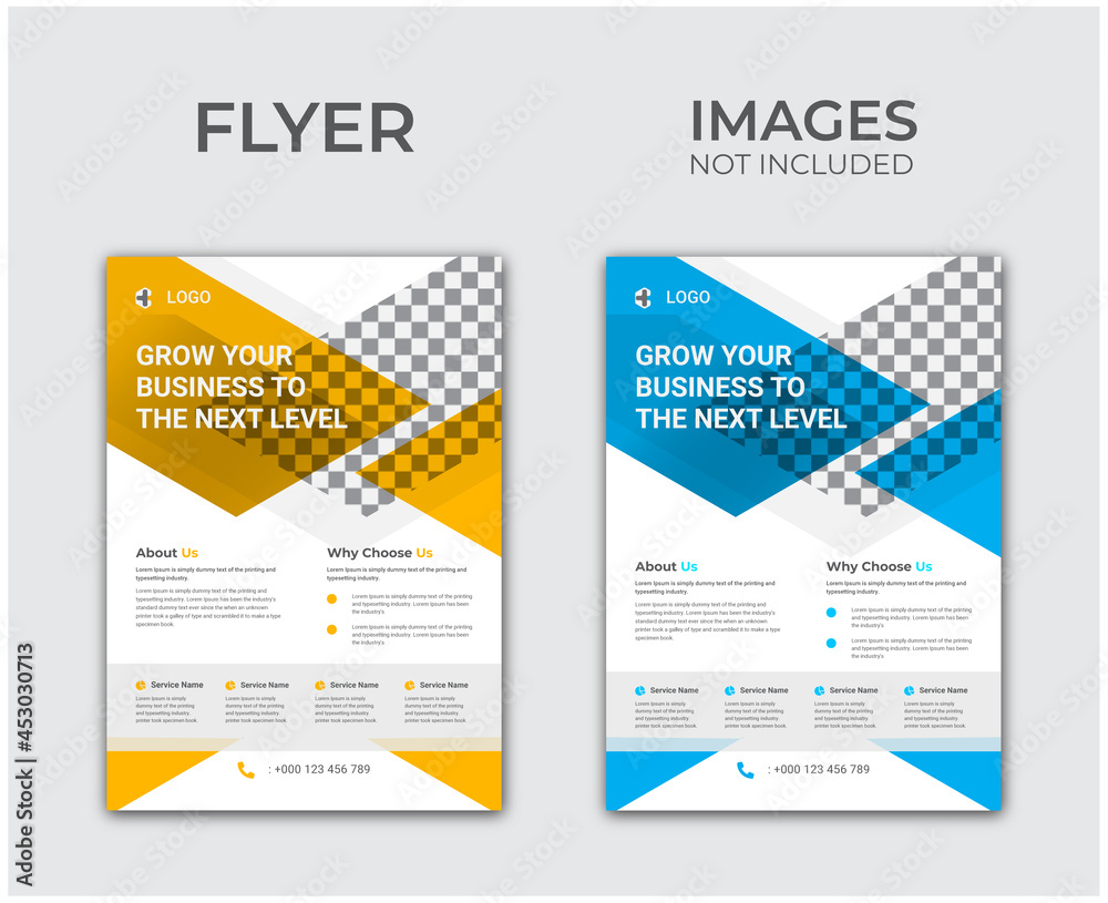 Abstract business commercial flyer, A4 business flyer template, Corporate business digital marketing agency flyer design and brochure cover template.
