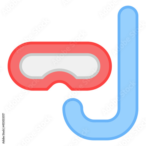 A unique design icon of snorkeling mask