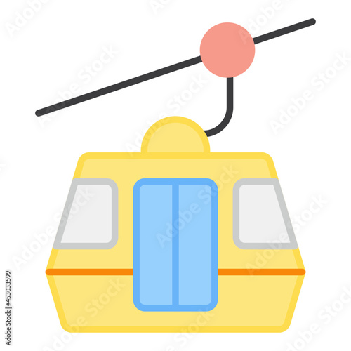 A trendy vector design of cable car