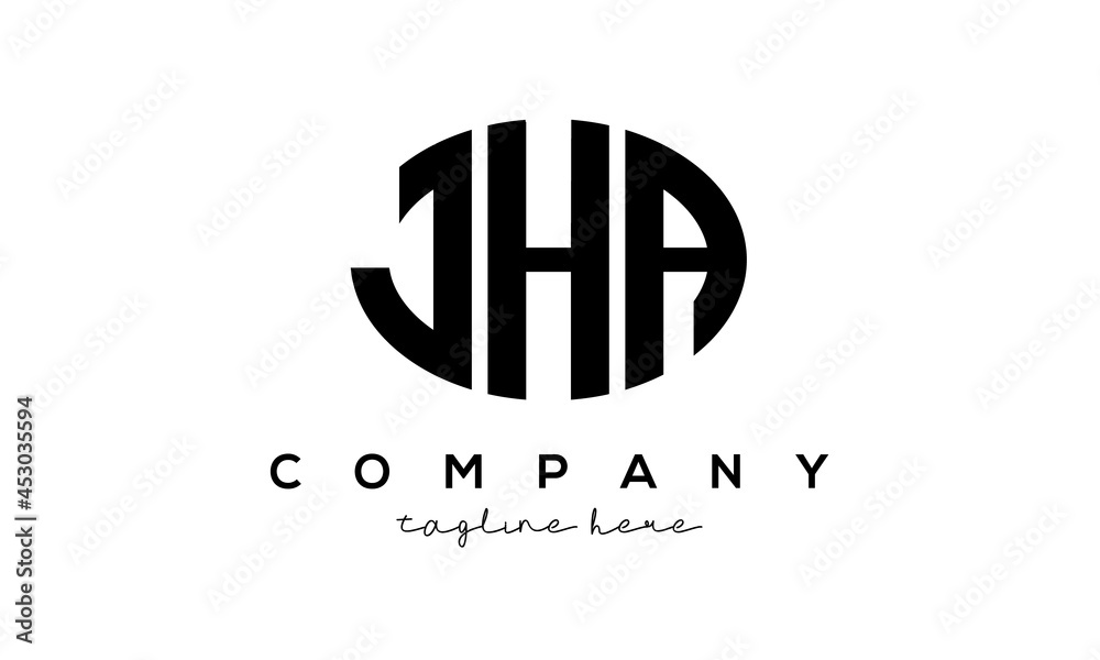 JHA three Letters creative circle logo design