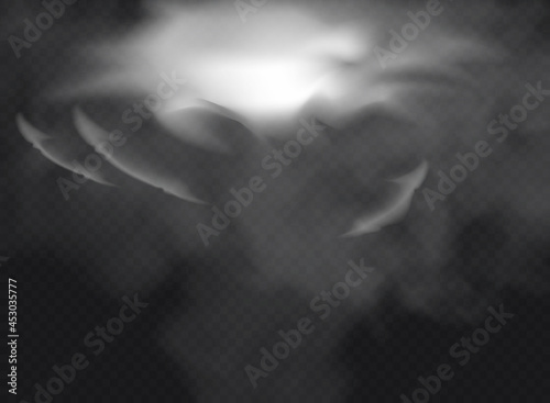 Transparent special effect stands out with fog or smoke. White cloud vector