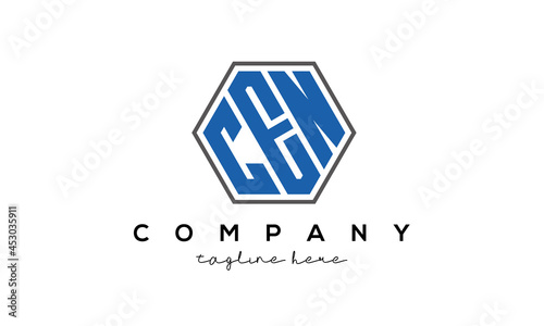  letters CEN creative polygon logo victor template