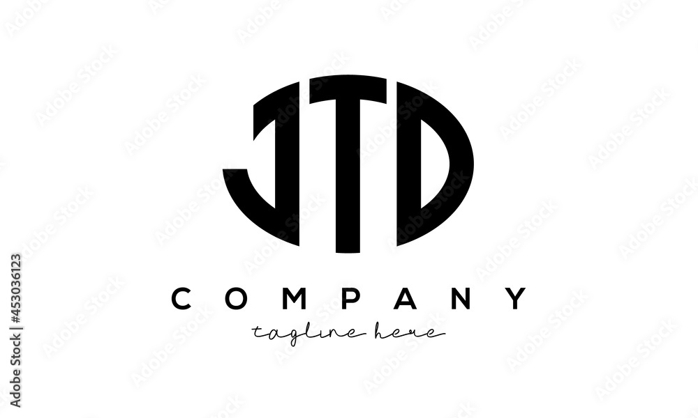 JTD three Letters creative circle logo design JTD three Letters creative circle logo design
