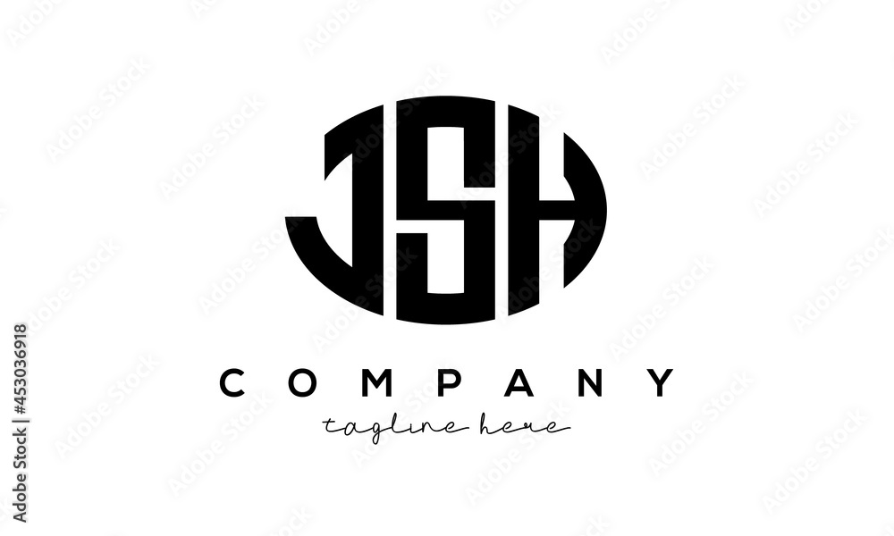 JSH three Letters creative circle logo design JSH three Letters creative circle logo design