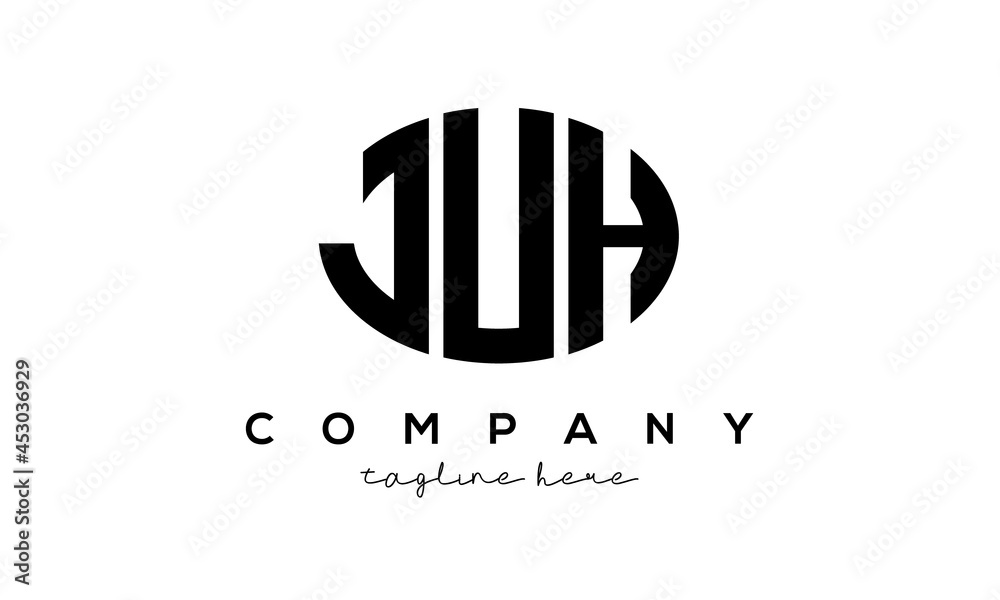 JUH three Letters creative circle logo design JUH three Letters creative circle logo design