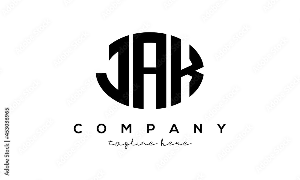 JAK three Letters creative circle logo design JAK three Letters creative circle logo design