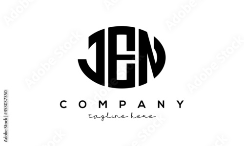 JEN three Letters creative circle logo design