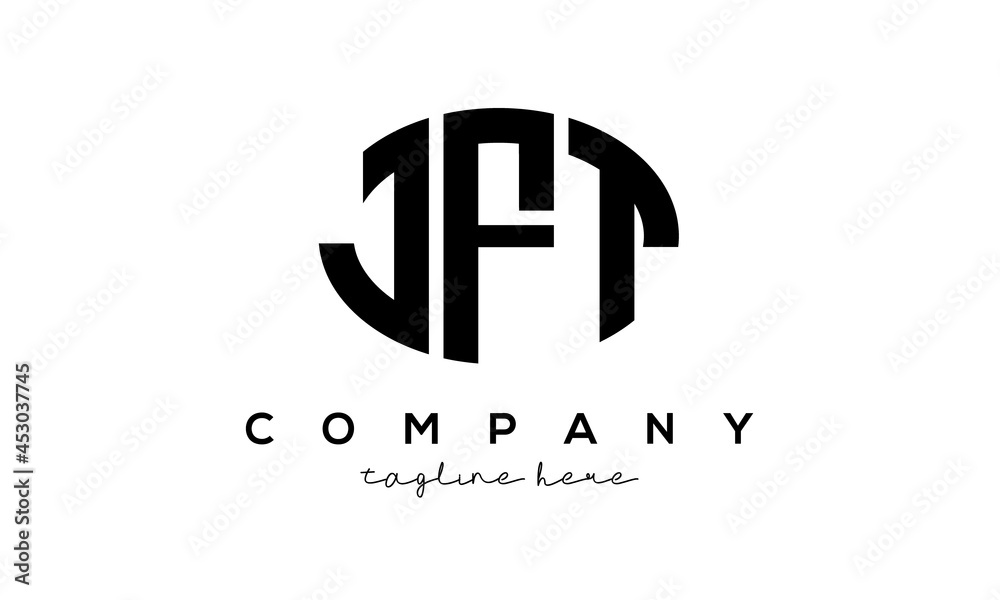 JFT three Letters creative circle logo design	