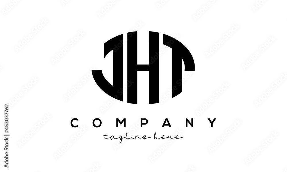 JHT three Letters creative circle logo design JHT three Letters creative circle logo design