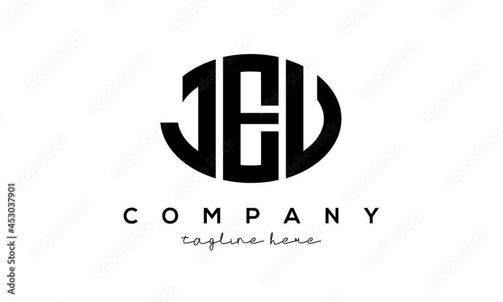 JEU three Letters creative circle logo design	