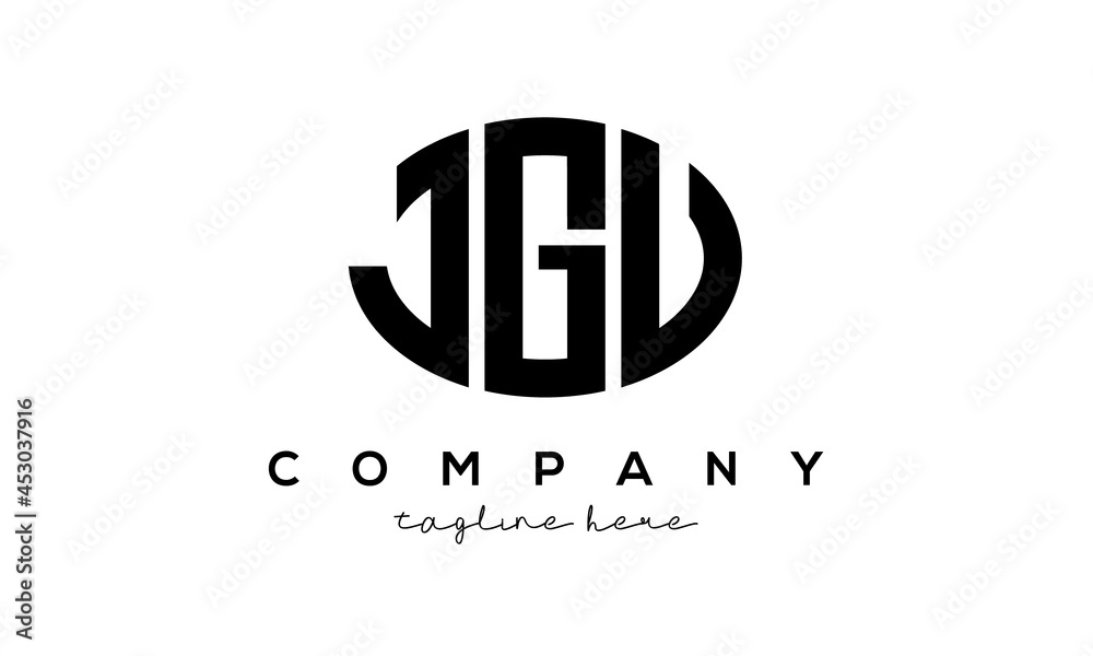 JGU three Letters creative circle logo design JGU three Letters creative circle logo design
