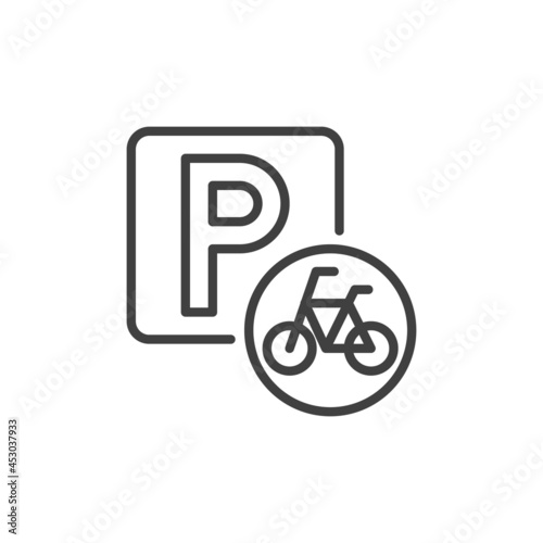 Bicycle parking line icon